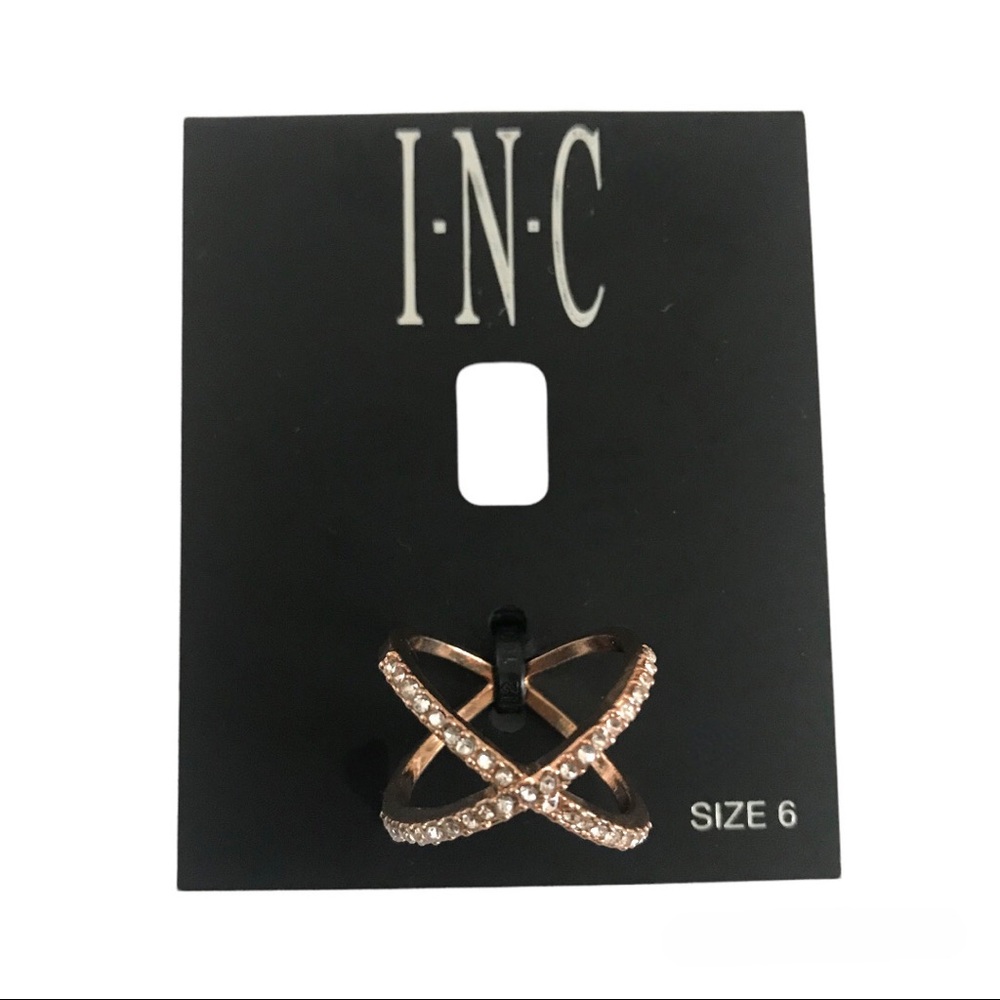 Inc International Concepts Rose Criss Cross Ring Size 6 NWT
